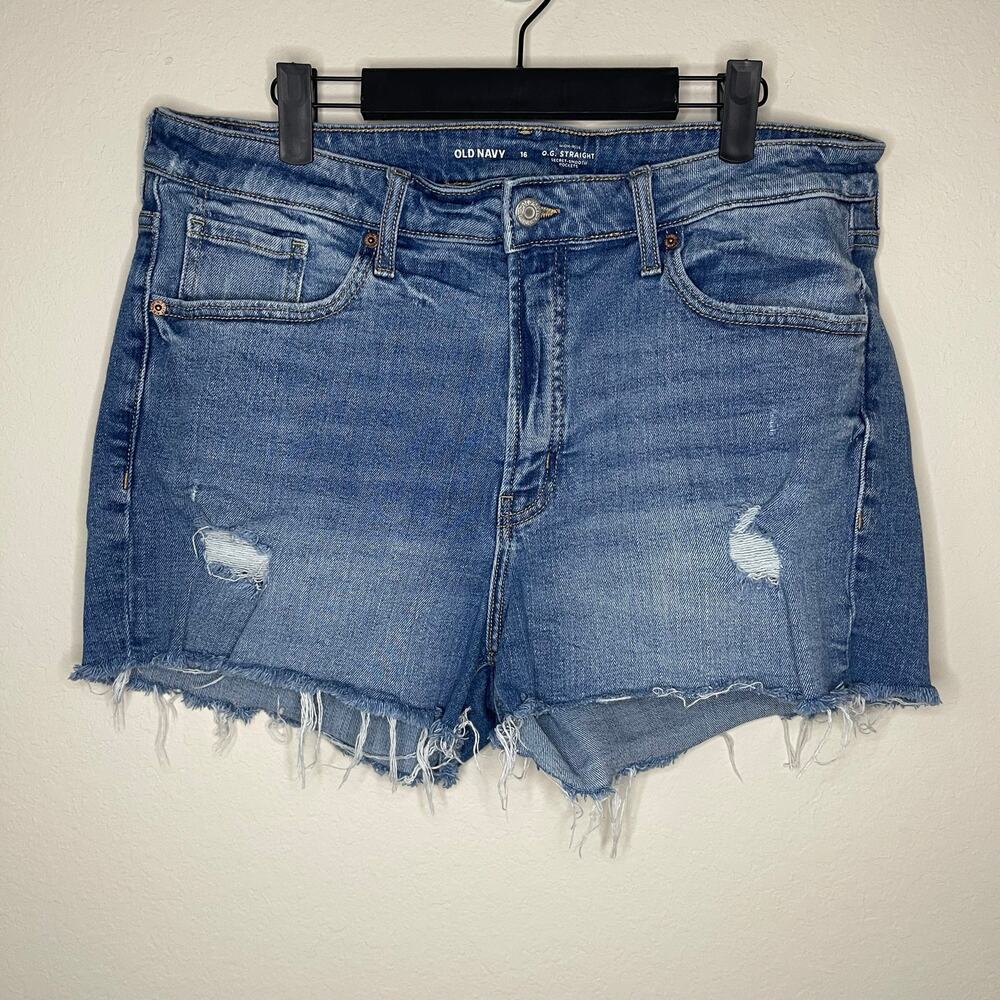 Old Navy O.G. Straight Denim Shorts High Rise Cutoff - Size 16